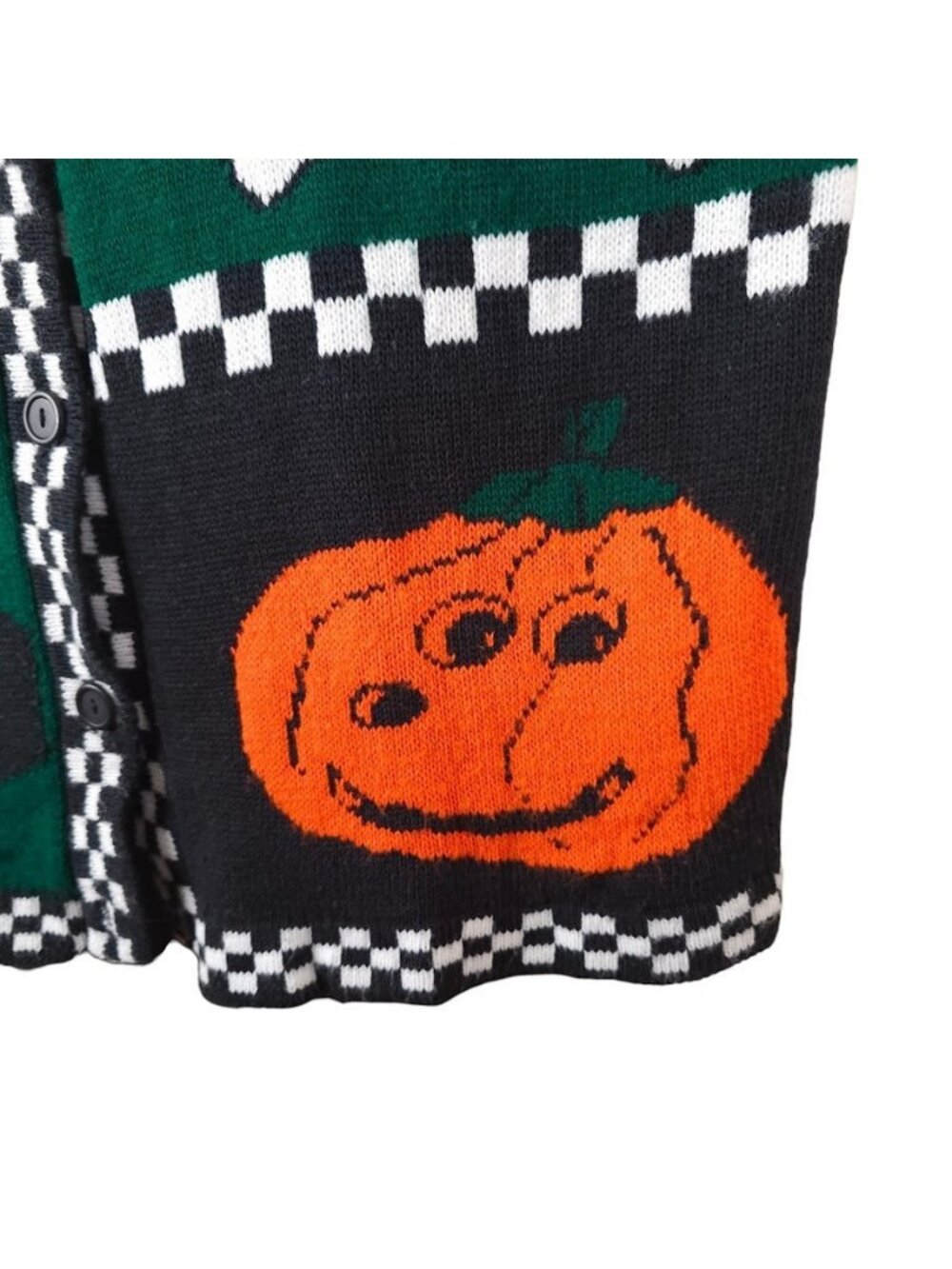 Vintage Snoopy Halloween Cardigan Sweater Womens Size Large 90s Patchwork - Picture 4 of 8